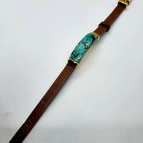 Stainless steel natural stone leather bracelet - Picture 4 of 6